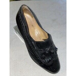 Grenson Men’s Brogue Loafers Size 11.5 D Black Leather Business Formal Regal